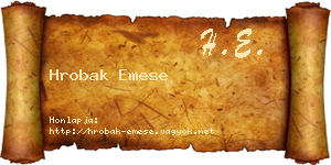Hrobak Emese névjegykártya