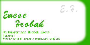 emese hrobak business card